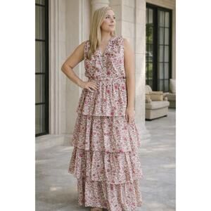 chinese dress ladies Anna Cate cali maxi shell stamp dress